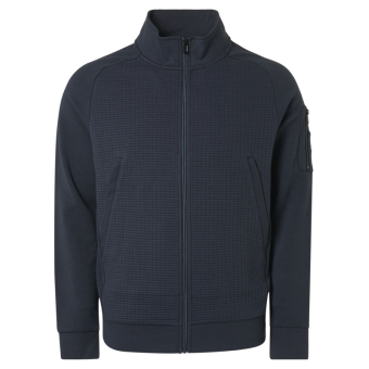 No Excess, sweater full zip high neck jacuard airforce