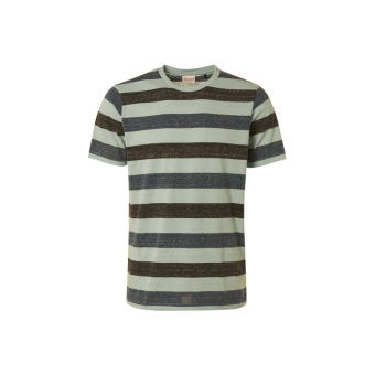 No Excess, T-shirt crew stripes light aqua